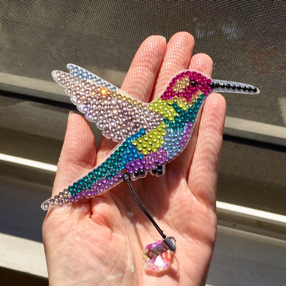 Diamond Art HUMMINGBIRD 01 Bookmark, Colorful, Sparkly, Bling - Picture 3 of 14